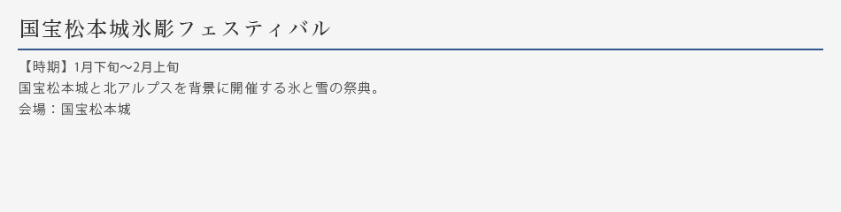 国宝松本城氷彫フェスティバル